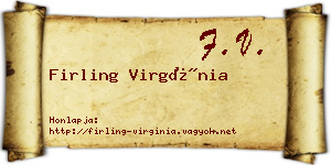 Firling Virgínia névjegykártya